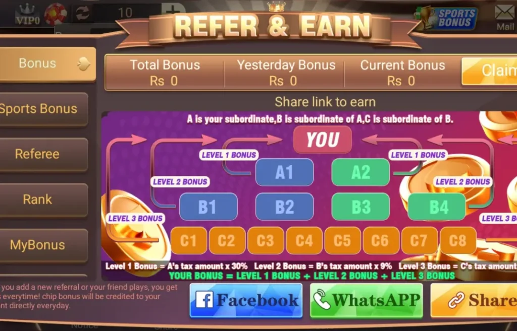 Teen Patti World Referral Bonus